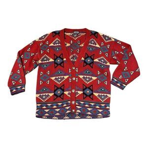 Lands End Direct Merchants vintage oversized cardigan Sz M 100% cotton